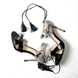 NWOT Vince Camuto Kendalynn Snakeskin Print Wraparound Strappy Heel